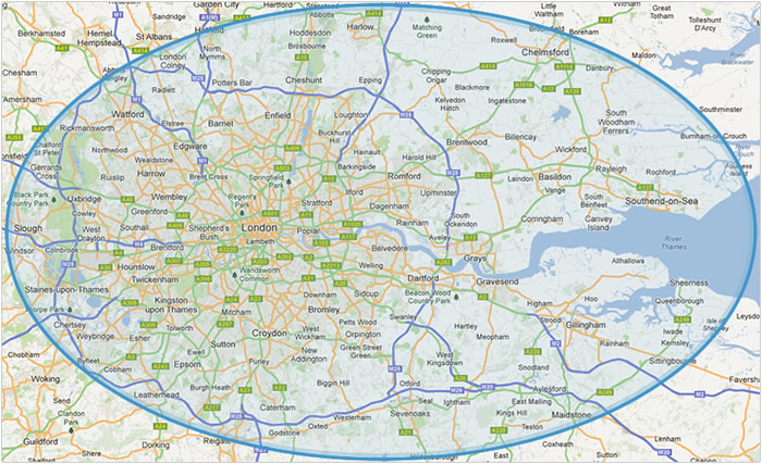 Map of London & Postcode Areas We Serve